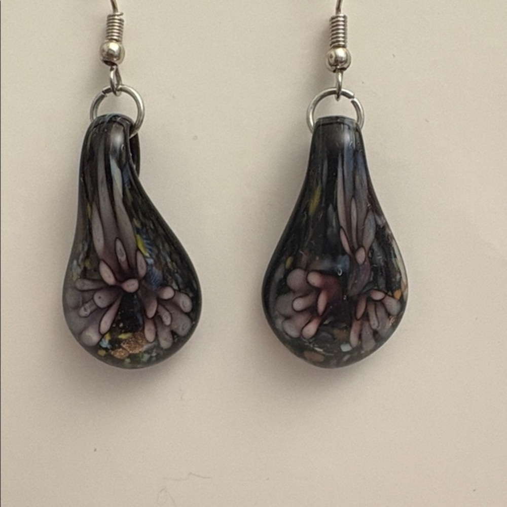 Murano Glass Earrings, 1.25” NWOT
